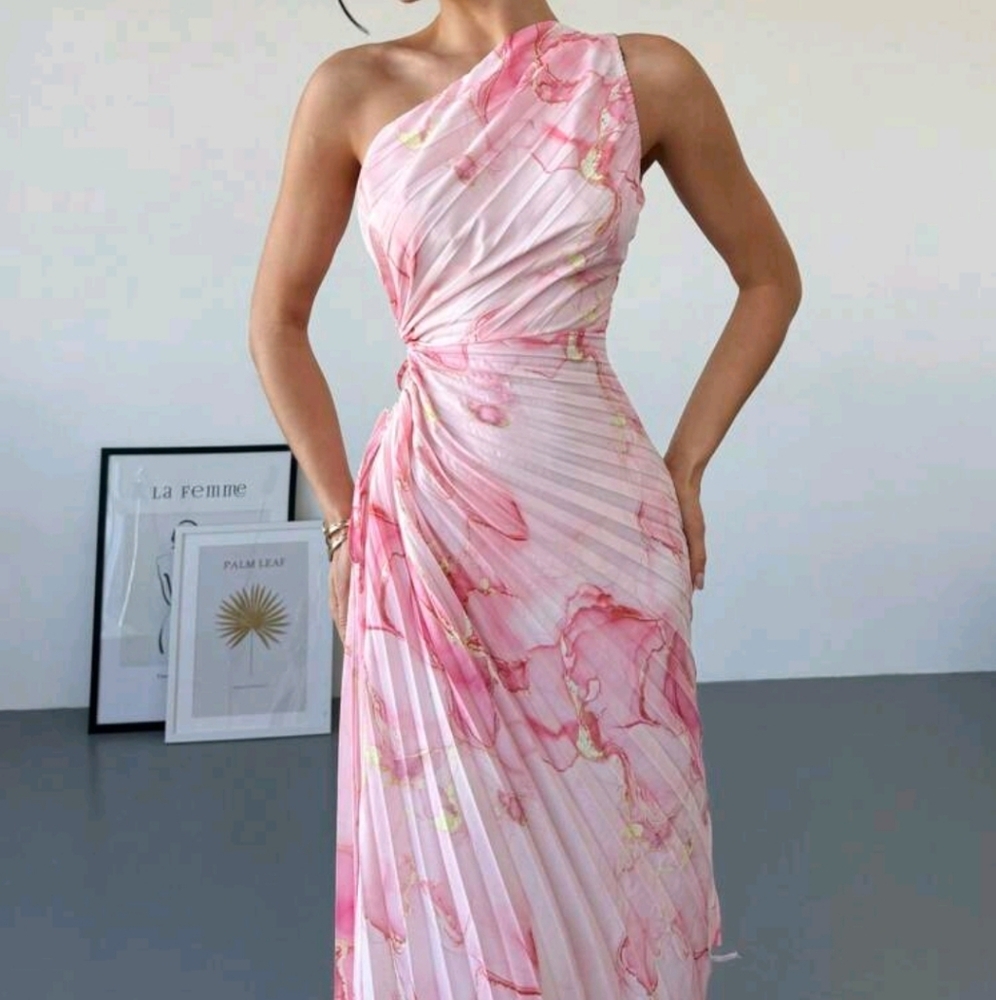 New Spring/Summer Women Casual Holiday Romantic Elegant Date Asymmetrical Dress - Picture 4 of 6